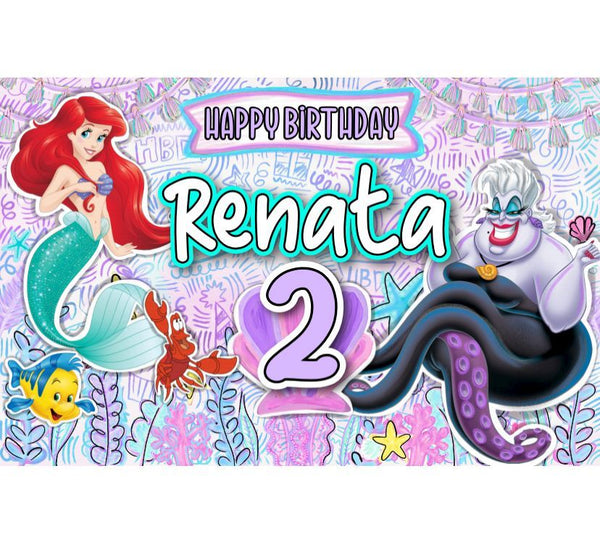 Personalized Party Banner Little Mermaid 1