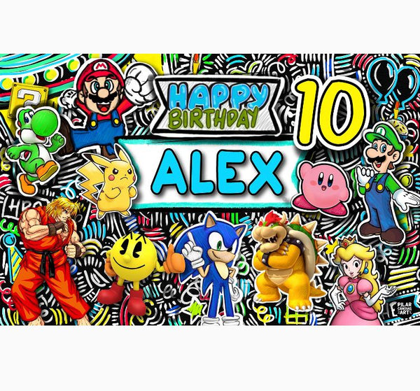 Personalized Party Banner Smash Bros