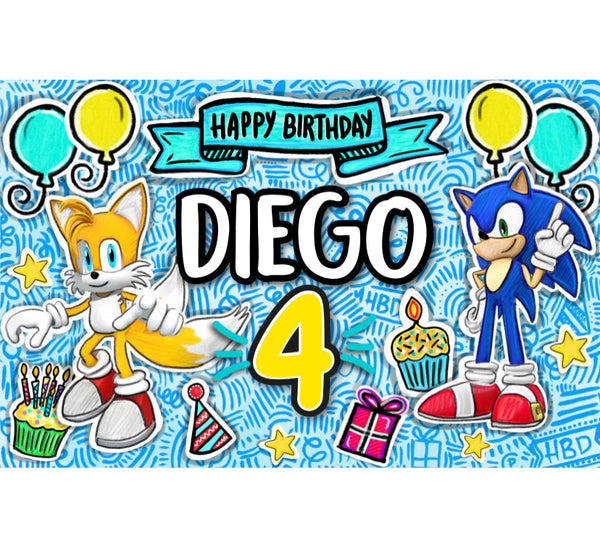 Personalized Party Banner Sonic 5