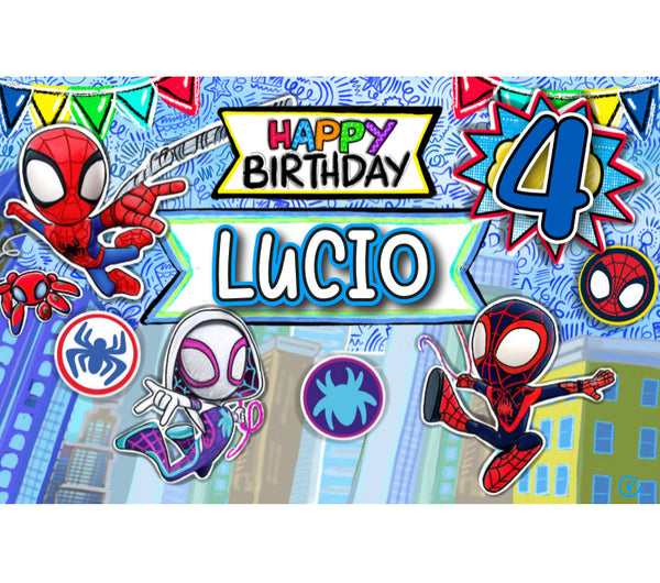 Personalized Party Banner Spidey and Friends