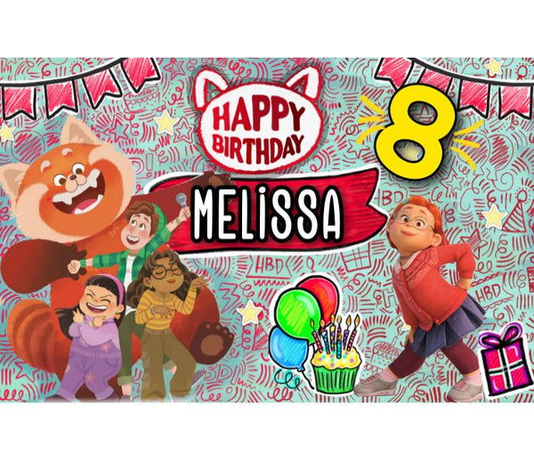 Personalized Party Banner Turning Red 1